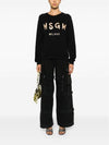 Brushed Logo Cotton Sweatshirt Black - MSGM - BALAAN 5