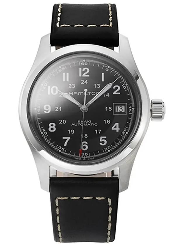 Khaki Field Leather Watch Black - HAMILTON - BALAAN 5