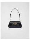 Brushed Leather Shoulder Bag Black Boutique - PRADA - BALAAN 1