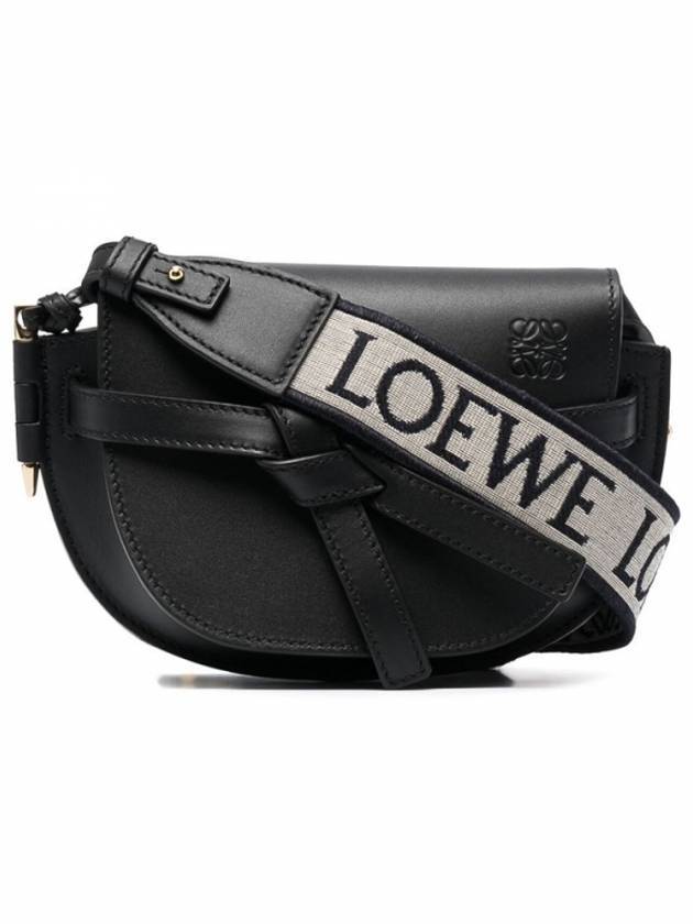 Mini Gate Dual Soft Calfskin Cross Bag Black - LOEWE - BALAAN 1