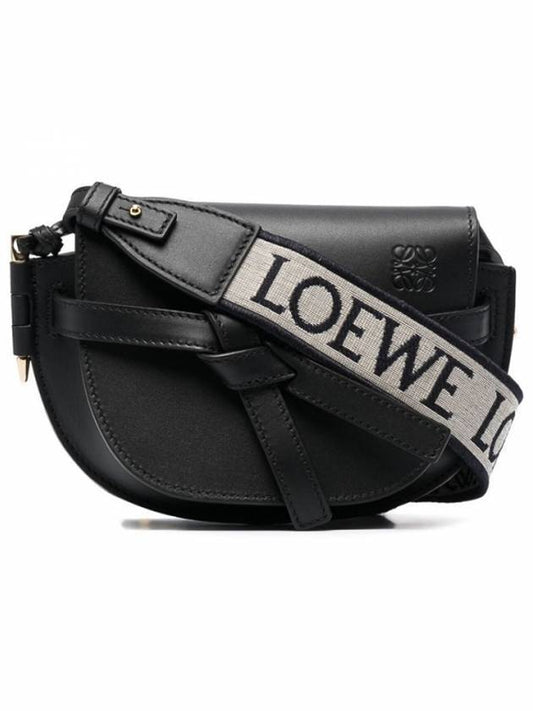 Gate Dual Mini Soft Calfskin Cross Bag Black - LOEWE - BALAAN 1