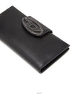 Julie D Logo Leather Long Wallet Black - DIESEL - BALAAN 3