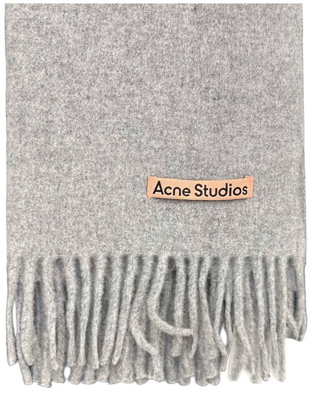 Wool Fringe Scarf Light Grey Melange - ACNE STUDIOS - BALAAN 4