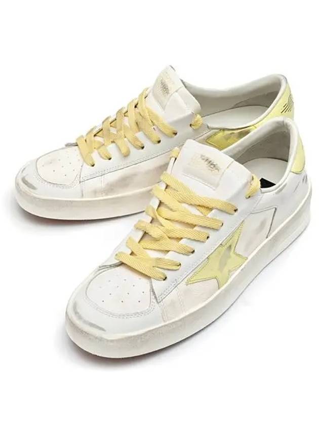 Men's Stardan Leather Yellow Tab Low Top Sneakers White - GOLDEN GOOSE - BALAAN 2