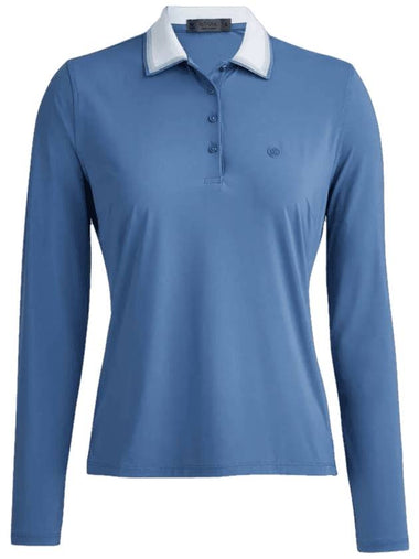 Women's Silky Nylon Long Sleeve PK Shirt Blue - G/FORE - BALAAN 1