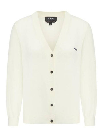 Bella Logo Embroidery Cardigan Ivory - A.P.C. - BALAAN 1