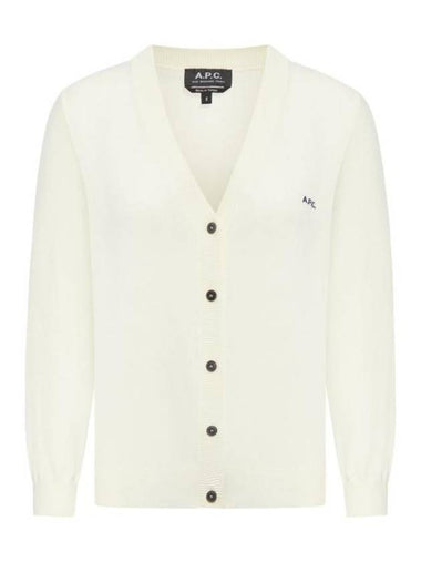 Bella Logo Embroidery Cardigan Ivory - A.P.C. - BALAAN 1