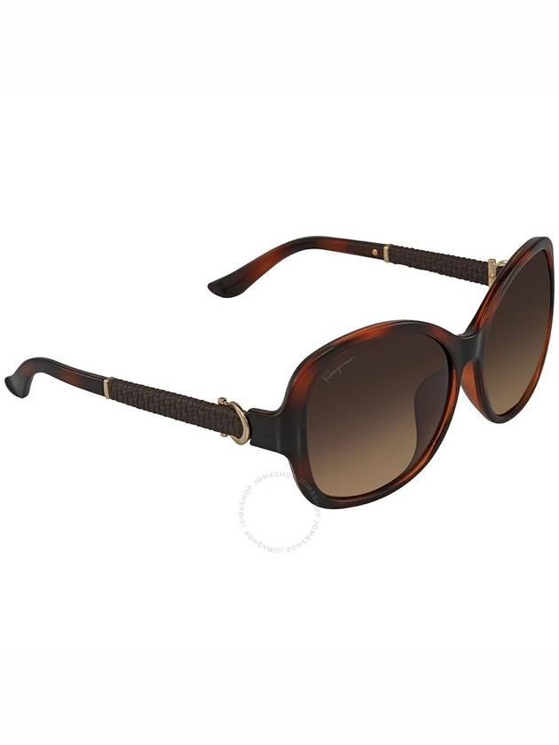 Eyewear Round Acetate Sunglasses Brown - SALVATORE FERRAGAMO - BALAAN 4