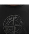 Men's Logo Print Crew Neck Short Sleeve T-Shirt Black - STONE ISLAND - BALAAN 6