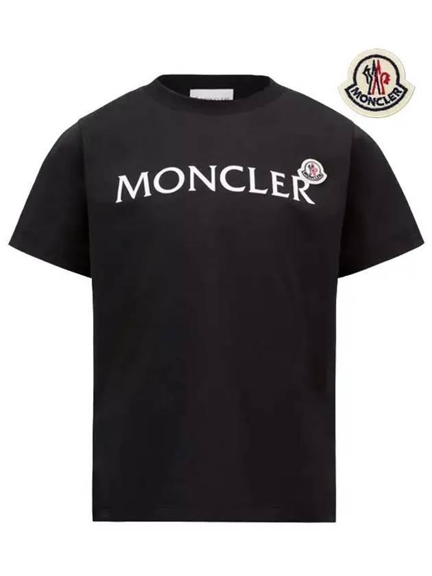 Kids Logo Short Sleeve T Shirt Black 8C00003 89AFV 999 12A 14A - MONCLER - BALAAN 2