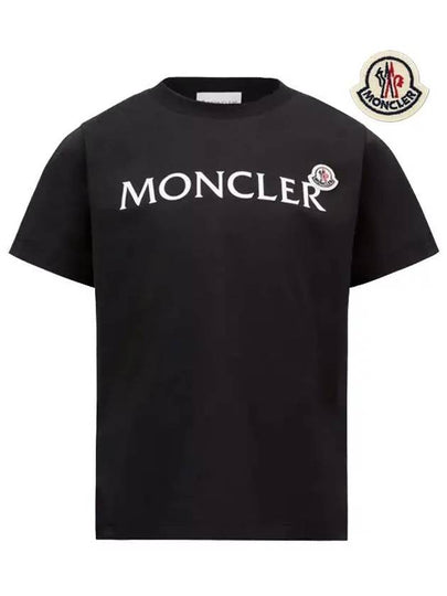 Kids Logo Short Sleeve T Shirt Black 8C00003 89AFV 999 12A 14A - MONCLER - BALAAN 2