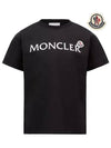 Kids Logo Short Sleeve T Shirt Black 8C00003 89AFV 999 8A 10A - MONCLER - BALAAN 2