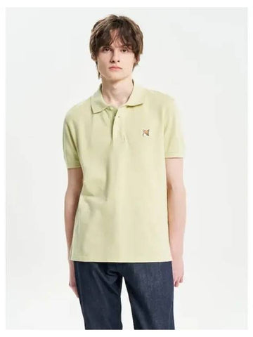 Men s Fox Head Patch Regular Polo T shirt Chalk Yellow Domestic Product - MAISON KITSUNE - BALAAN 1