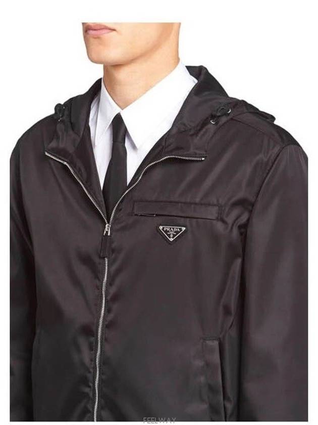 Re-Nylon Hooded Blouson Jacket Black - PRADA - BALAAN 3