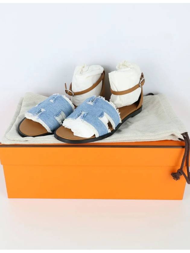 Santorini Sandals Denim 36 5 H241075Z CB - HERMES - BALAAN 6