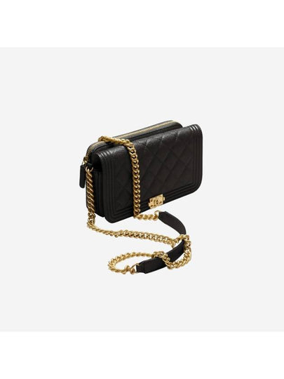 Boy Flap Phone Holder Calfskin Cross Bag Black - CHANEL - BALAAN 2