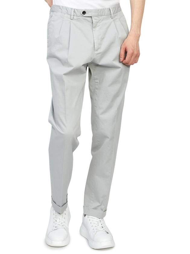 Men's Virgin Wool Straight Pants Grey - DRUMOHR - BALAAN 6