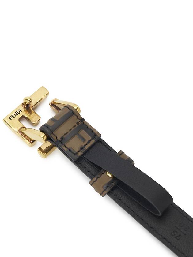 FF Square Stud Buckle Leather Belt Brown - FENDI - BALAAN 5