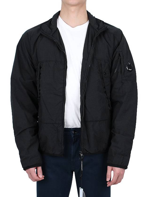 Lens Wappen Zip-Up Jacket Black - CP COMPANY - BALAAN 4