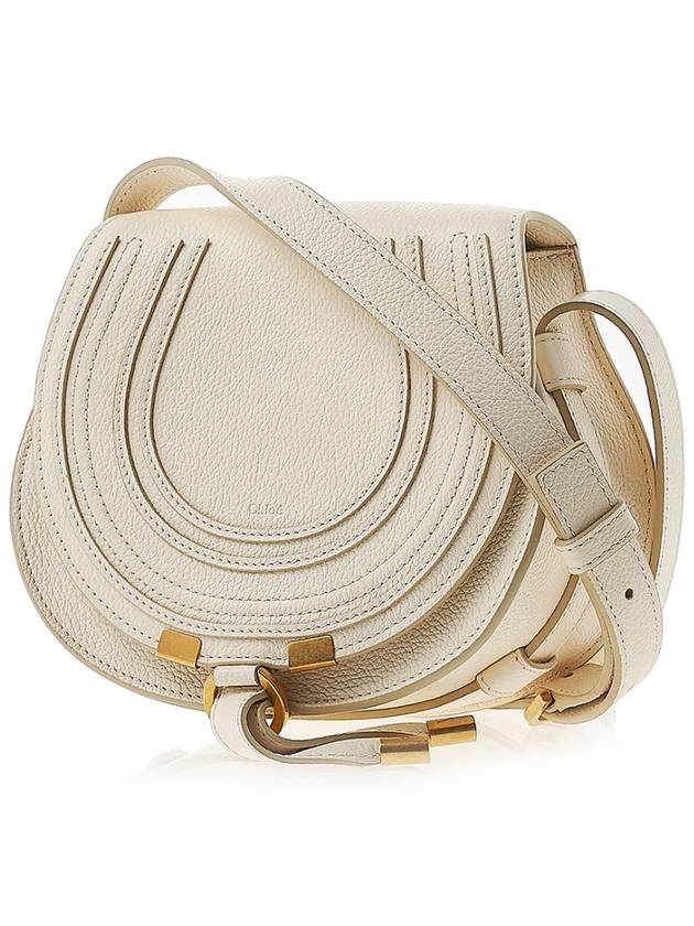 Marcie Saddle Small Grained Leather Cross Bag Ivory - CHLOE - BALAAN 3