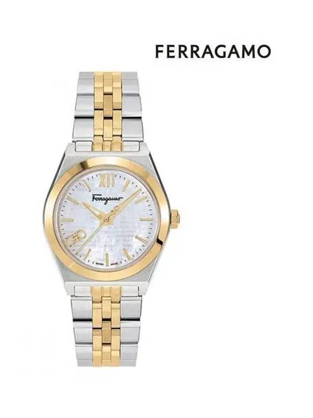 Salvatore Women's Vega 28MM Quartz Metal Watch Silver Gold - SALVATORE FERRAGAMO - BALAAN 2