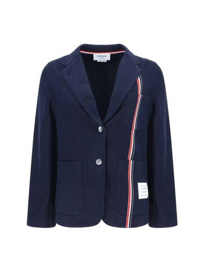 Stripe Detail Cotton Jacket Navy - THOM BROWNE - BALAAN 2