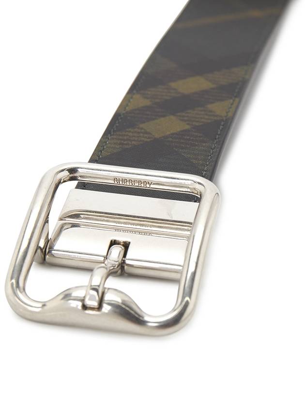 Check Pattern Buckle Leather Belt Blue - BURBERRY - BALAAN 7