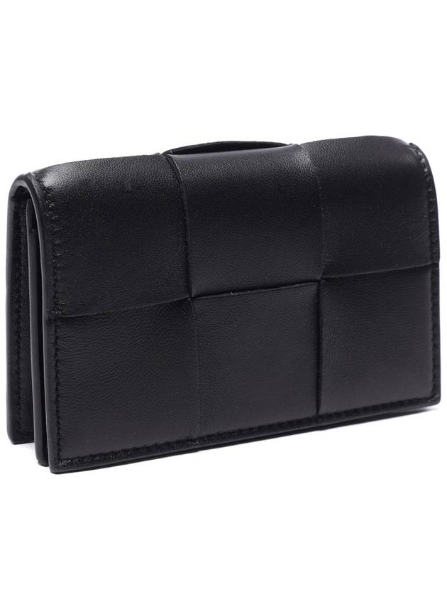 Intrecciato Flap Card Wallet Black - BOTTEGA VENETA - BALAAN 4