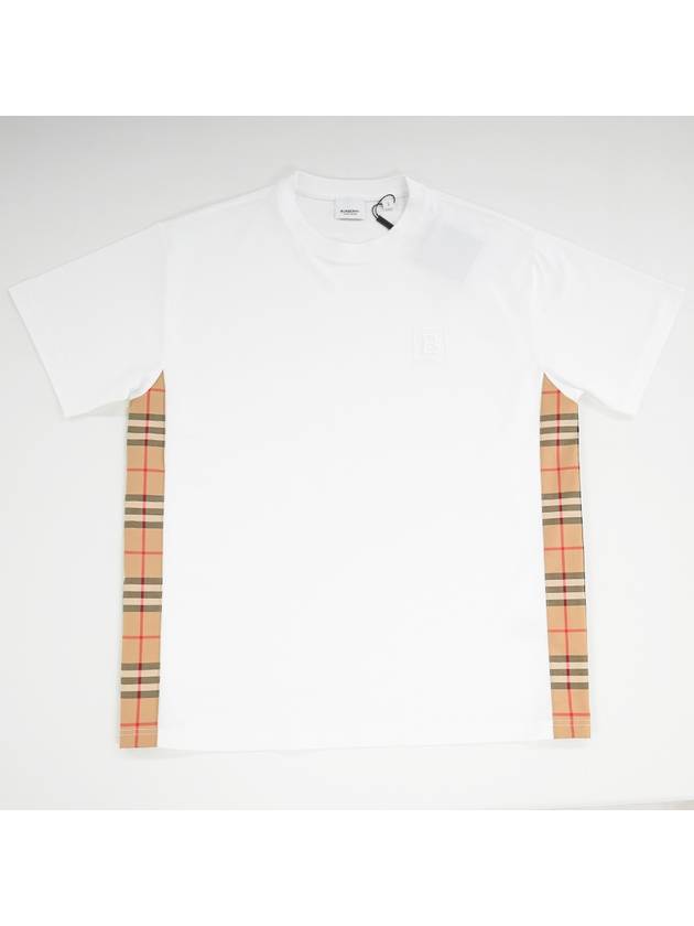 Check round neck cotton short sleeve t-shirt white - BURBERRY - BALAAN 2