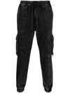 Denim Cargo Pocket Jogger Track Pants Black - JUUN.J - BALAAN 1