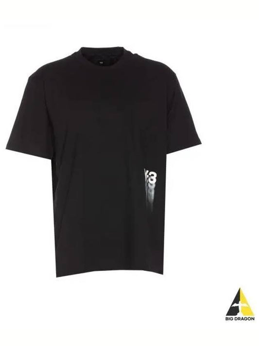 Graphic Cotton Short Sleeve T-Shirt Black - Y-3 - BALAAN 2