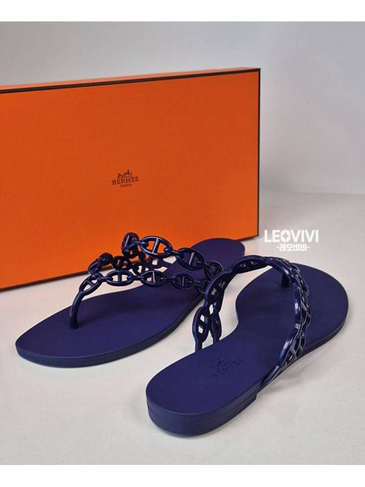 Island Chandal Jelly Rubber Shoes Sandals Slippers Blue 37 H241051Z - HERMES - BALAAN 1