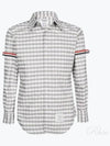 Men's Check Oxford Long Sleeve Shirt Grey - THOM BROWNE - BALAAN 2