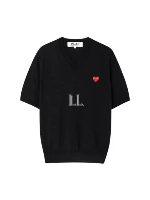 Red Heart Wappen Knit Top Black - COMME DES GARCONS - BALAAN 2