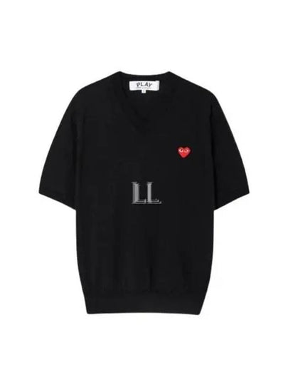 Red Heart Wappen Knit Top Black - COMME DES GARCONS - BALAAN 2