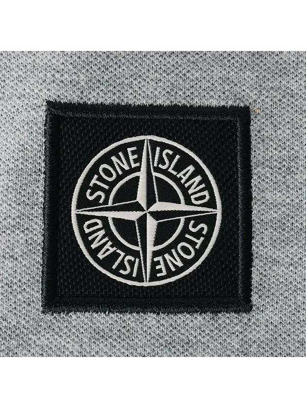 Organic Cotton Elastane Pique Polo Shirt Dust Grey Melange - STONE ISLAND - BALAAN 5