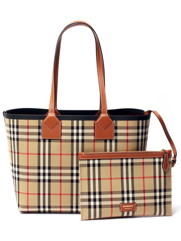 Small London Tote Bag Briar Brown Black - BURBERRY - BALAAN 2