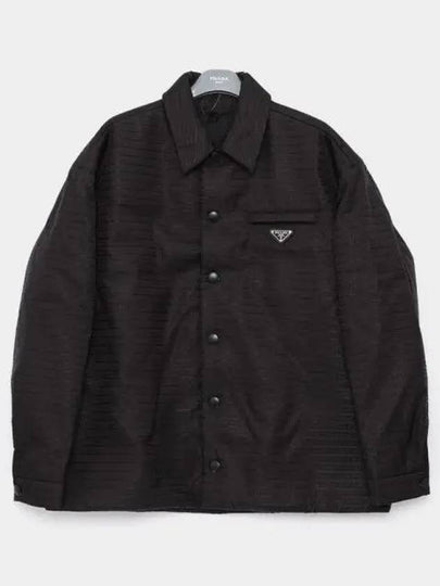 Logo Re-nylon Padded Shirt Black - PRADA - BALAAN 2