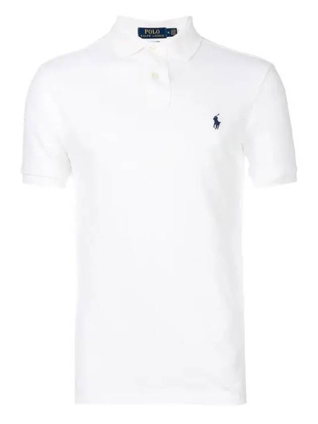 Logo Slim Fit Short Sleeve Polo Shirt White - POLO RALPH LAUREN - BALAAN 2