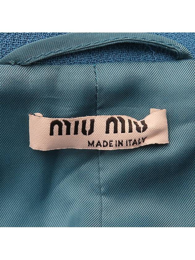 Blue green color three button women s jacket - MIU MIU - BALAAN 4