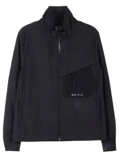 Logo Patch Shell-R Stand Collar Zip Up Jacket Black - CP COMPANY - BALAAN 2