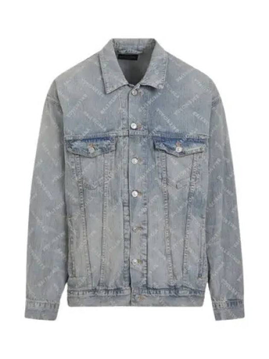 Logo Print Denim Jacket Blue - BALENCIAGA - BALAAN 2