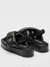 Triangular Logo Soft Padded Nappa Leather Sandals Black - PRADA - BALAAN 5