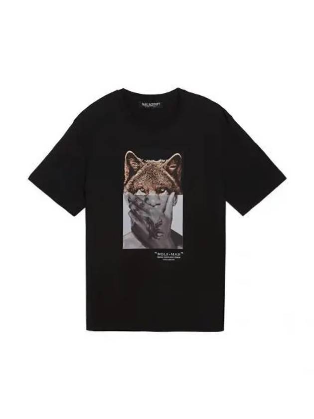 Wolfman Print Short Sleeve T-Shirt Black - NEIL BARRETT - BALAAN 2