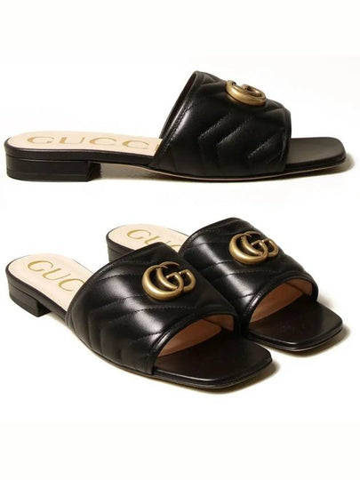 Double G Matelasse Slippers Black - GUCCI - BALAAN 2