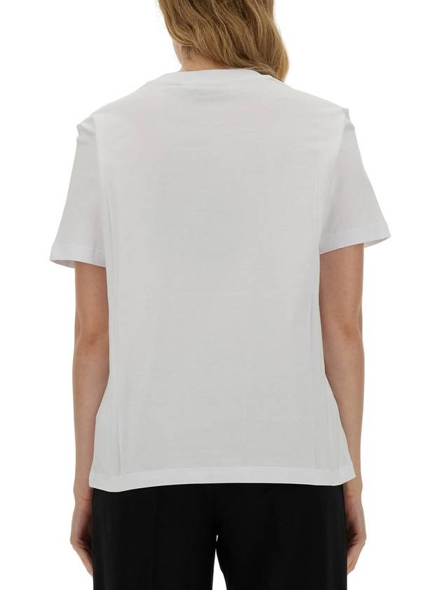 Embroidery Logo Crew Neck Short Sleeve T-Shirt White - MSGM - BALAAN 4