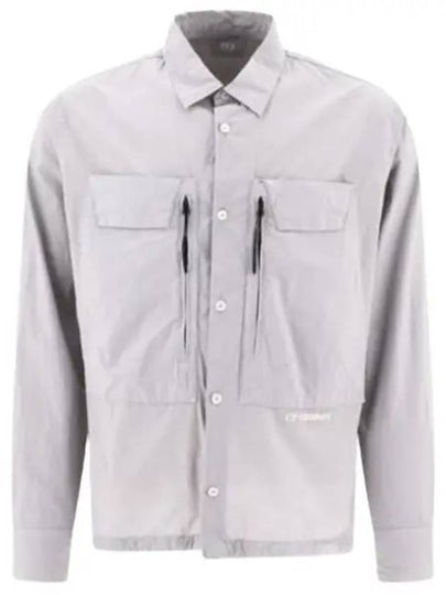 Cotton Popeline Over Long Sleeve Shirt Grey - CP COMPANY - BALAAN 2