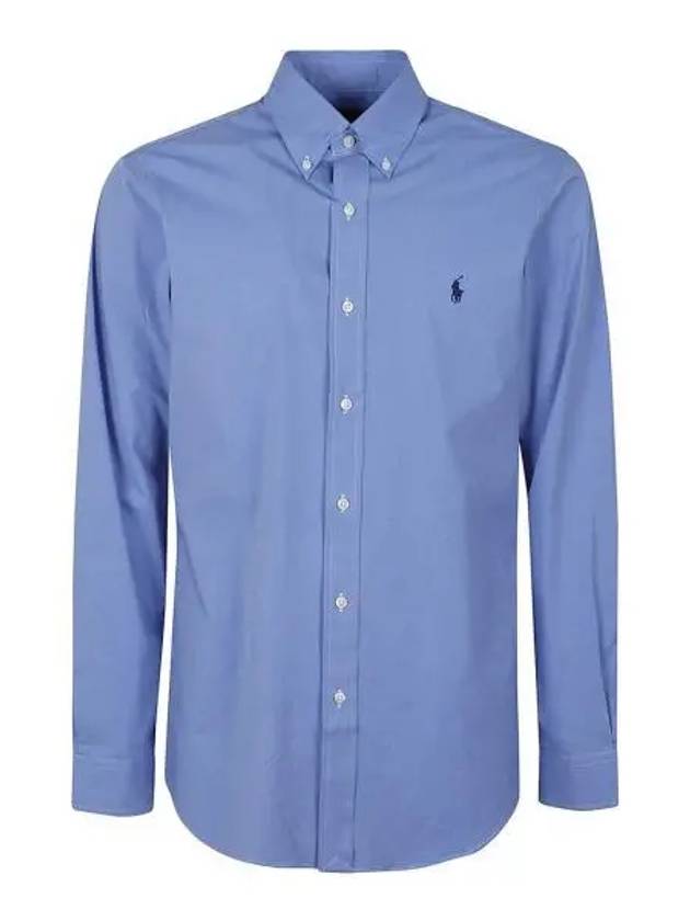 Embroidered Logo Long Sleeves Shirt Blue - POLO RALPH LAUREN - BALAAN 2