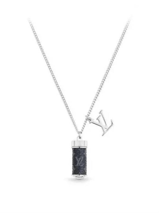 Men's Monogram Eclipse Charm Necklace Silver - LOUIS VUITTON - BALAAN 2