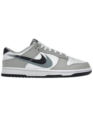 Dunk Stencil Swoosh Low Top Sneakers Cool Gray White - NIKE - BALAAN 1